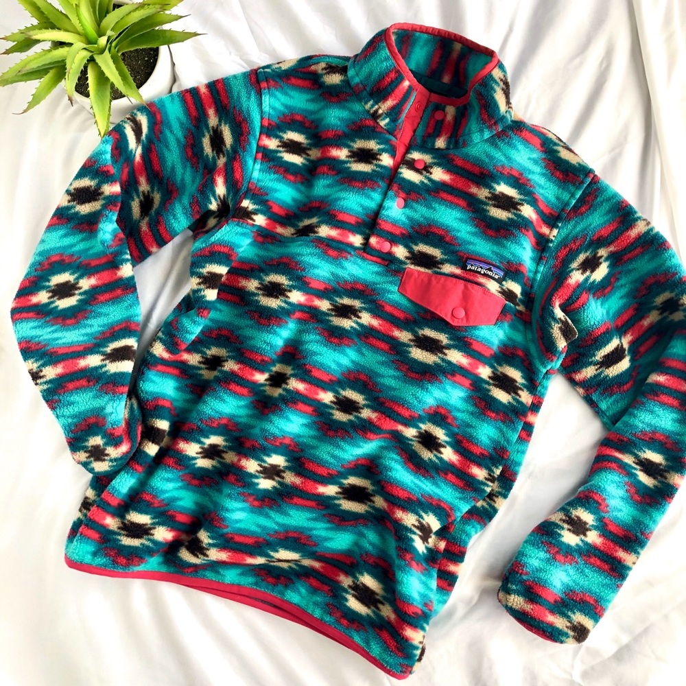 Patagonia Synchilla Desert Pink/ Aztec green